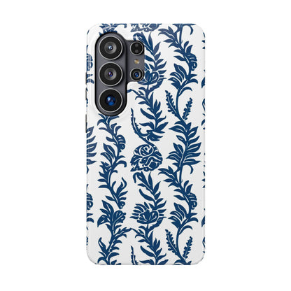 Phone Case — Blue Floral Vine Magnetic Impact - Resistant Case - DIGITAL X
