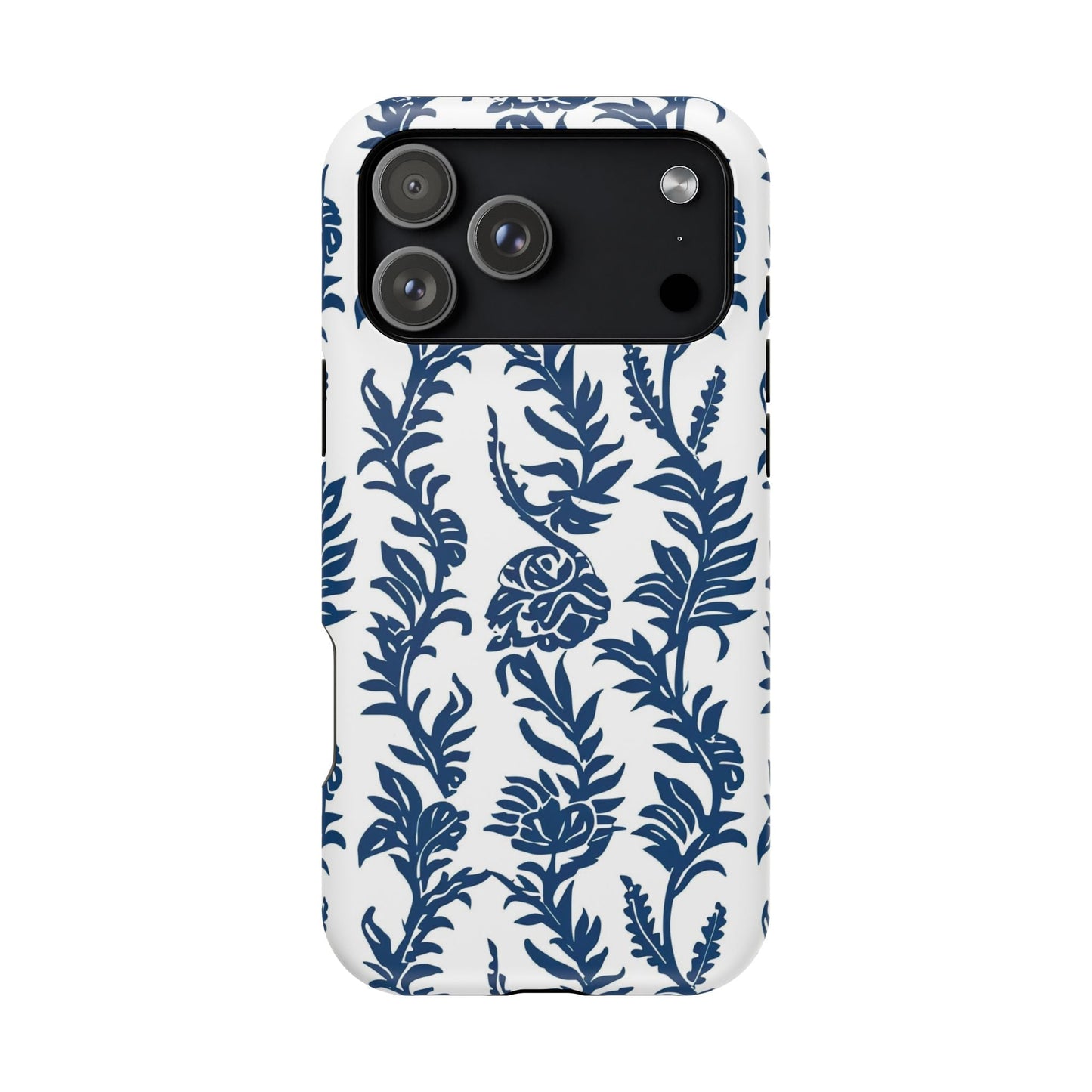 Phone Case — Blue Floral Vine Magnetic Impact - Resistant Case - DIGITAL X