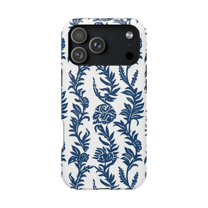 Phone Case — Blue Floral Vine Magnetic Impact - Resistant Case - DIGITAL X