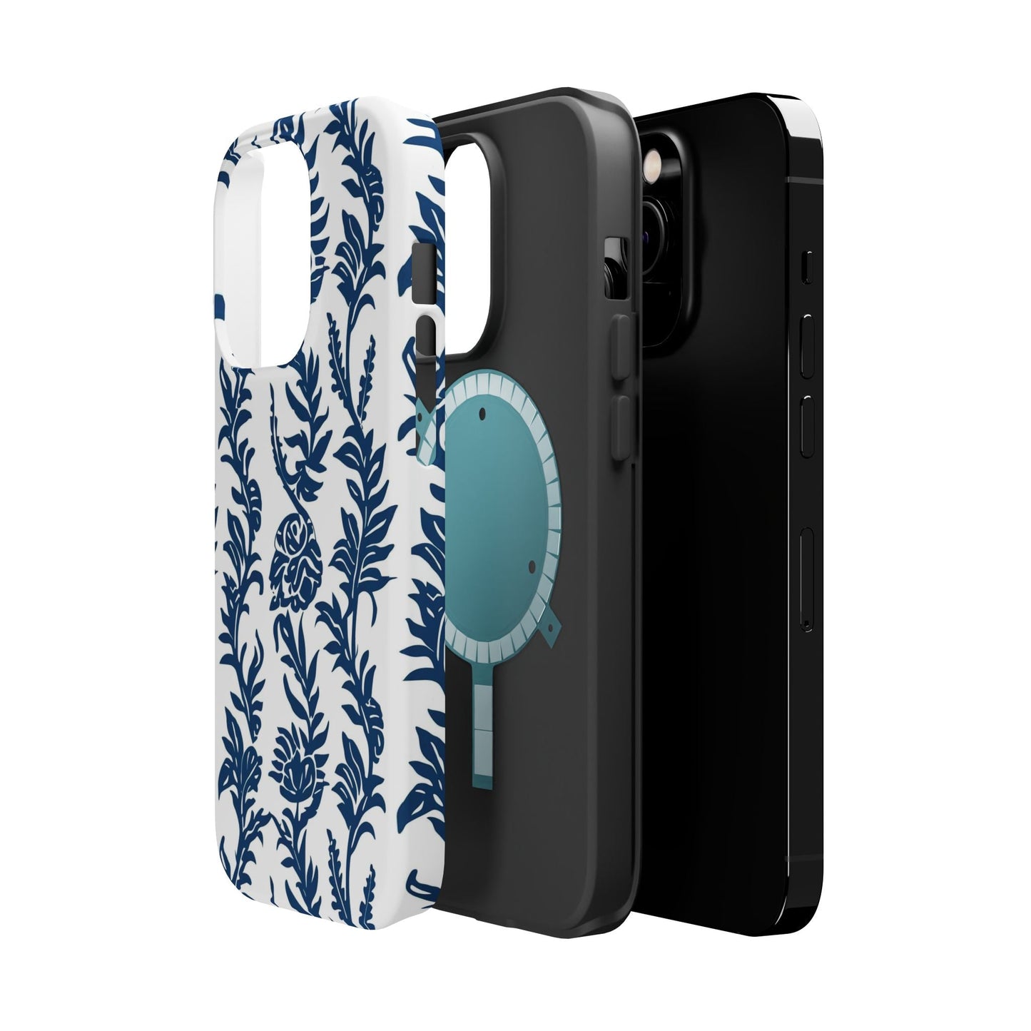 Phone Case — Blue Floral Vine Magnetic Impact - Resistant Case - DIGITAL X