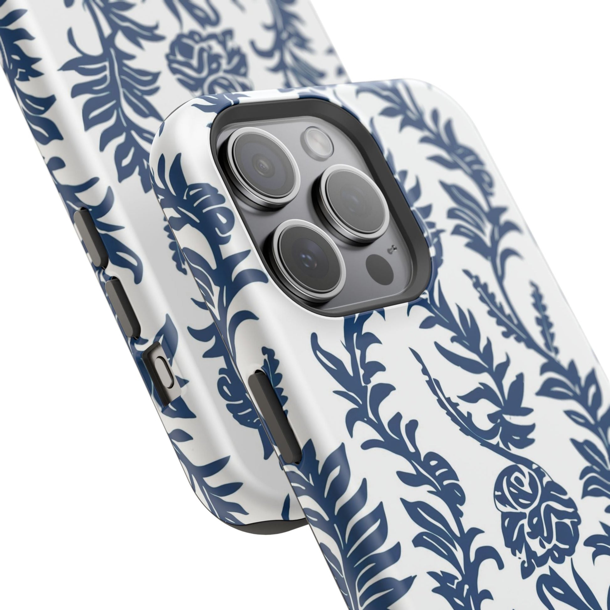 Phone Case — Blue Floral Vine Magnetic Impact - Resistant Case - DIGITAL X