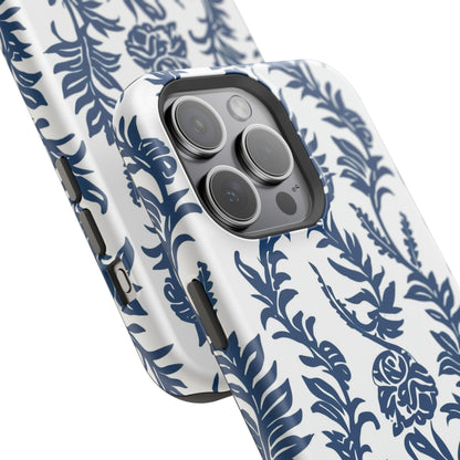 Phone Case — Blue Floral Vine Magnetic Impact - Resistant Case - DIGITAL X