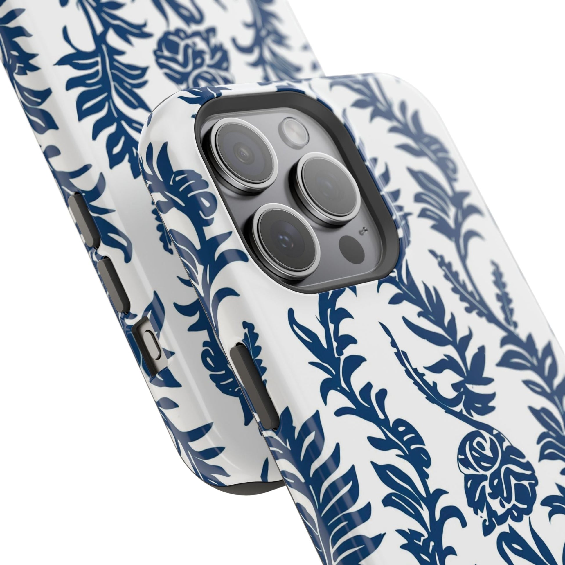 Phone Case — Blue Floral Vine Magnetic Impact - Resistant Case - DIGITAL X