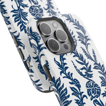 Phone Case — Blue Floral Vine Magnetic Impact - Resistant Case - DIGITAL X