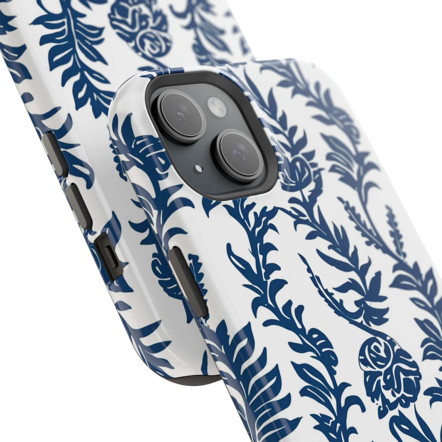 Phone Case — Blue Floral Vine Magnetic Impact - Resistant Case - DIGITAL X