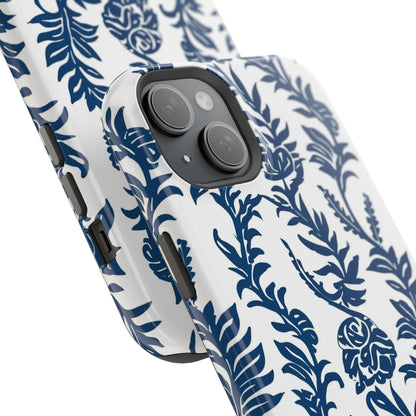 Phone Case — Blue Floral Vine Magnetic Impact - Resistant Case - DIGITAL X