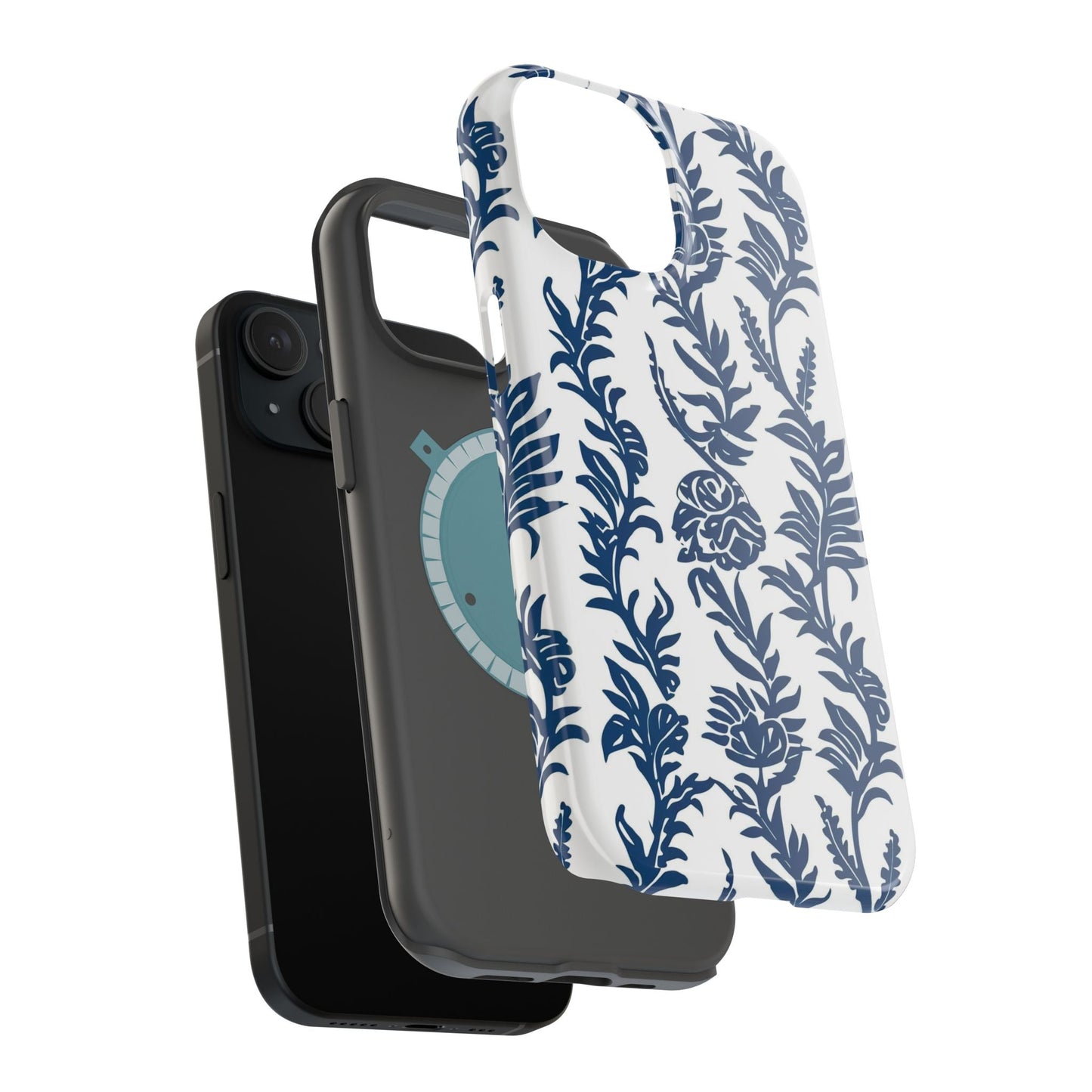 Phone Case — Blue Floral Vine Magnetic Impact - Resistant Case - DIGITAL X