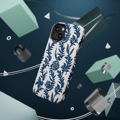 Phone Case — Blue Floral Vine Magnetic Impact - Resistant Case - DIGITAL X