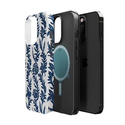 Phone Case — Blue Floral Vine Magnetic Impact - Resistant Case - DIGITAL X