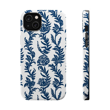 Phone Case — Blue Floral Vine Magnetic Impact - Resistant Case - DIGITAL X