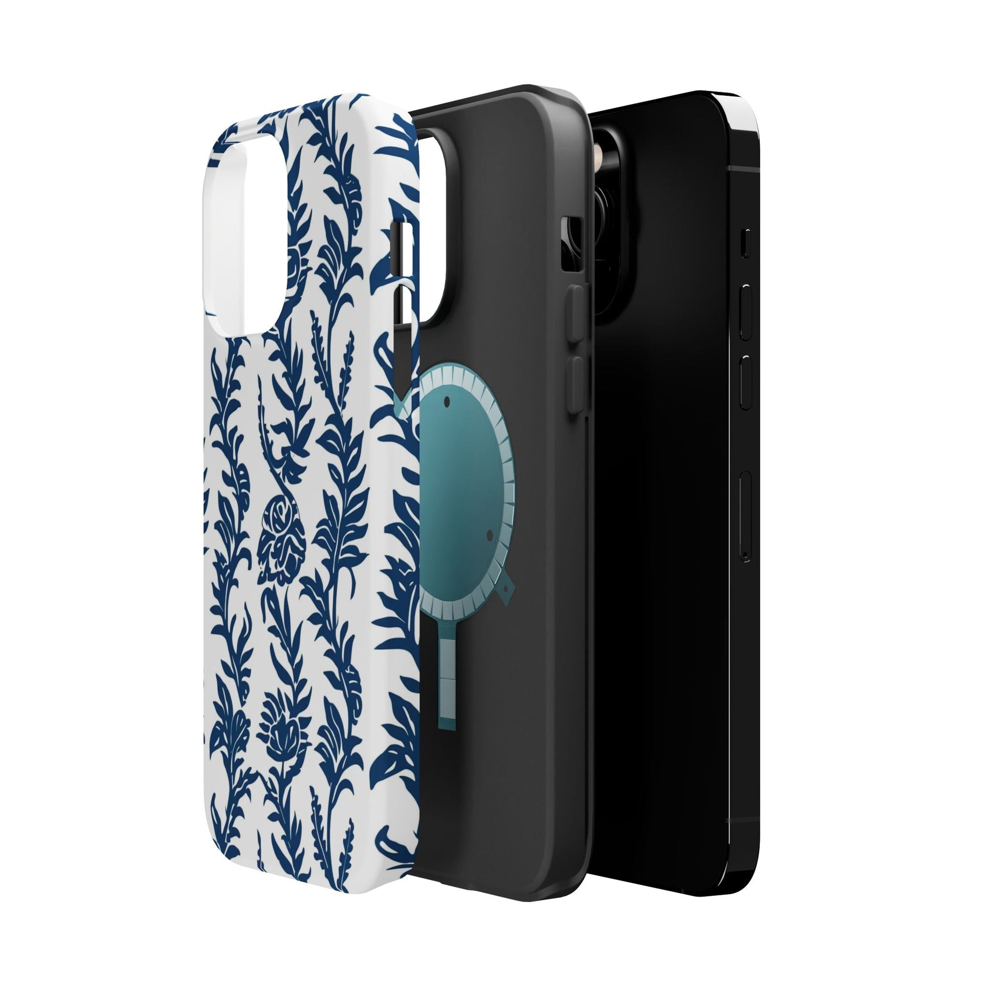Phone Case — Blue Floral Vine Magnetic Impact - Resistant Case - DIGITAL X