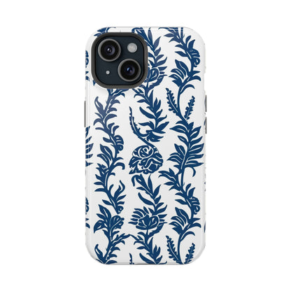Phone Case — Blue Floral Vine Magnetic Impact - Resistant Case - DIGITAL X