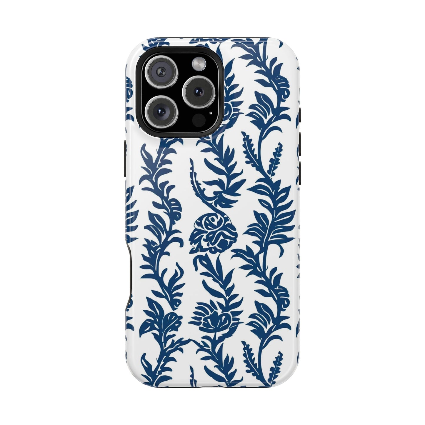 Phone Case — Blue Floral Vine Magnetic Impact - Resistant Case - DIGITAL X