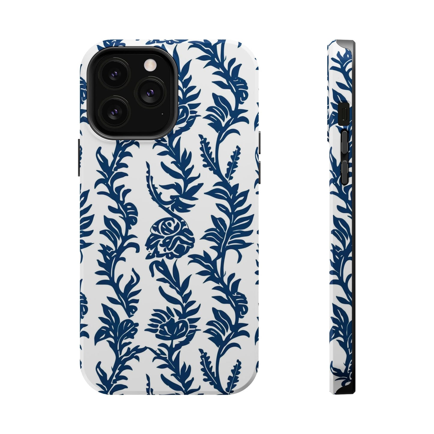 Phone Case — Blue Floral Vine Magnetic Impact - Resistant Case - DIGITAL X