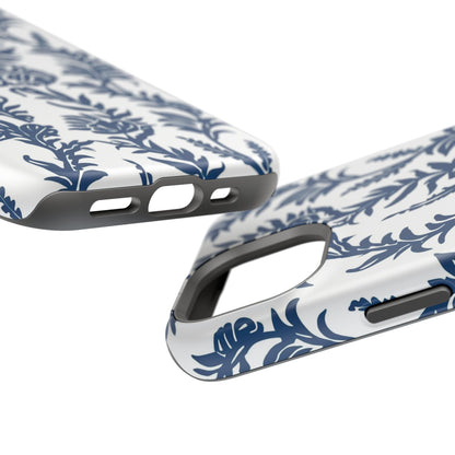 Phone Case — Blue Floral Vine Magnetic Impact - Resistant Case - DIGITAL X