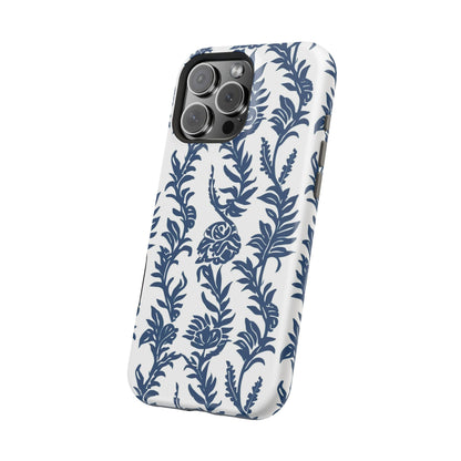 Phone Case — Blue Floral Vine Magnetic Impact - Resistant Case - DIGITAL X