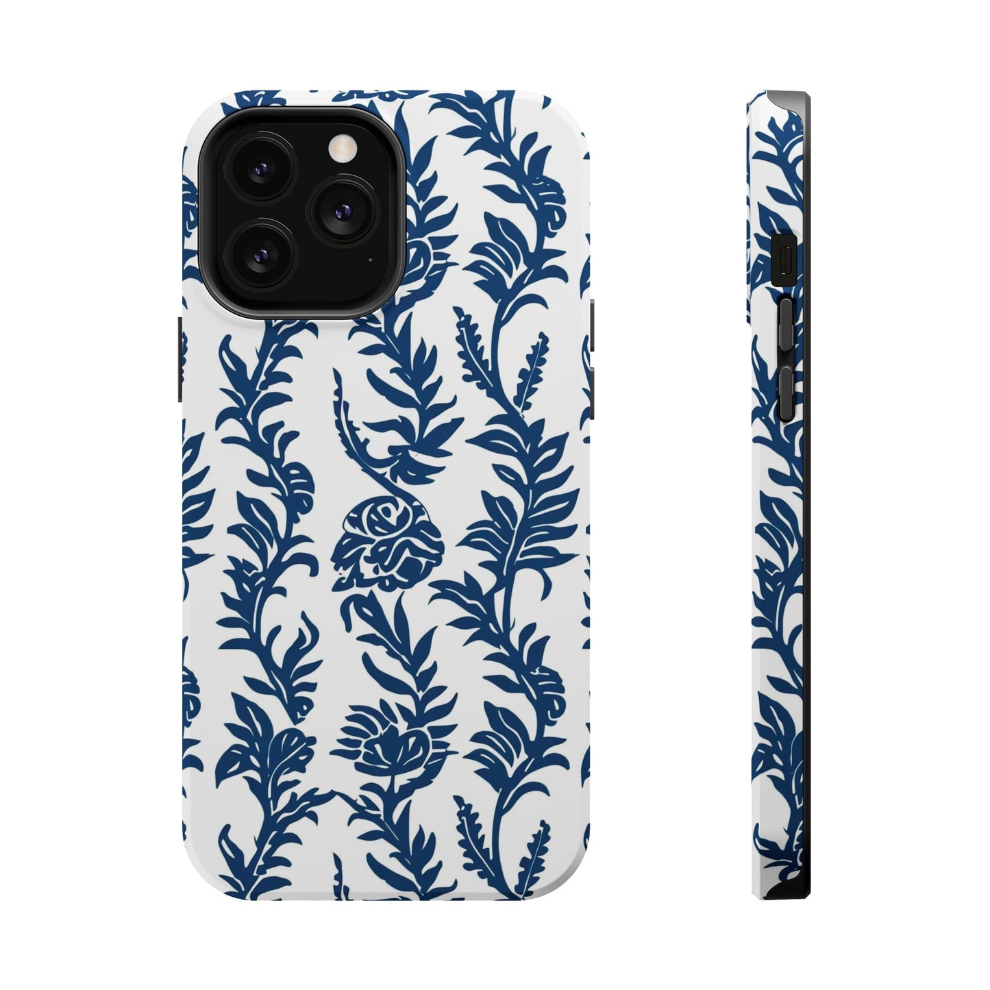 Phone Case — Blue Floral Vine Magnetic Impact - Resistant Case - DIGITAL X