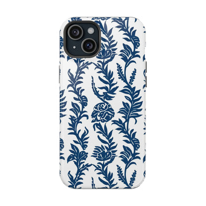 Phone Case — Blue Floral Vine Magnetic Impact - Resistant Case - DIGITAL X