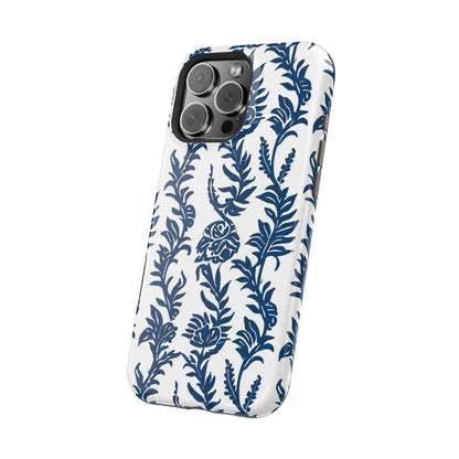 Phone Case — Blue Floral Vine Magnetic Impact - Resistant Case - DIGITAL X