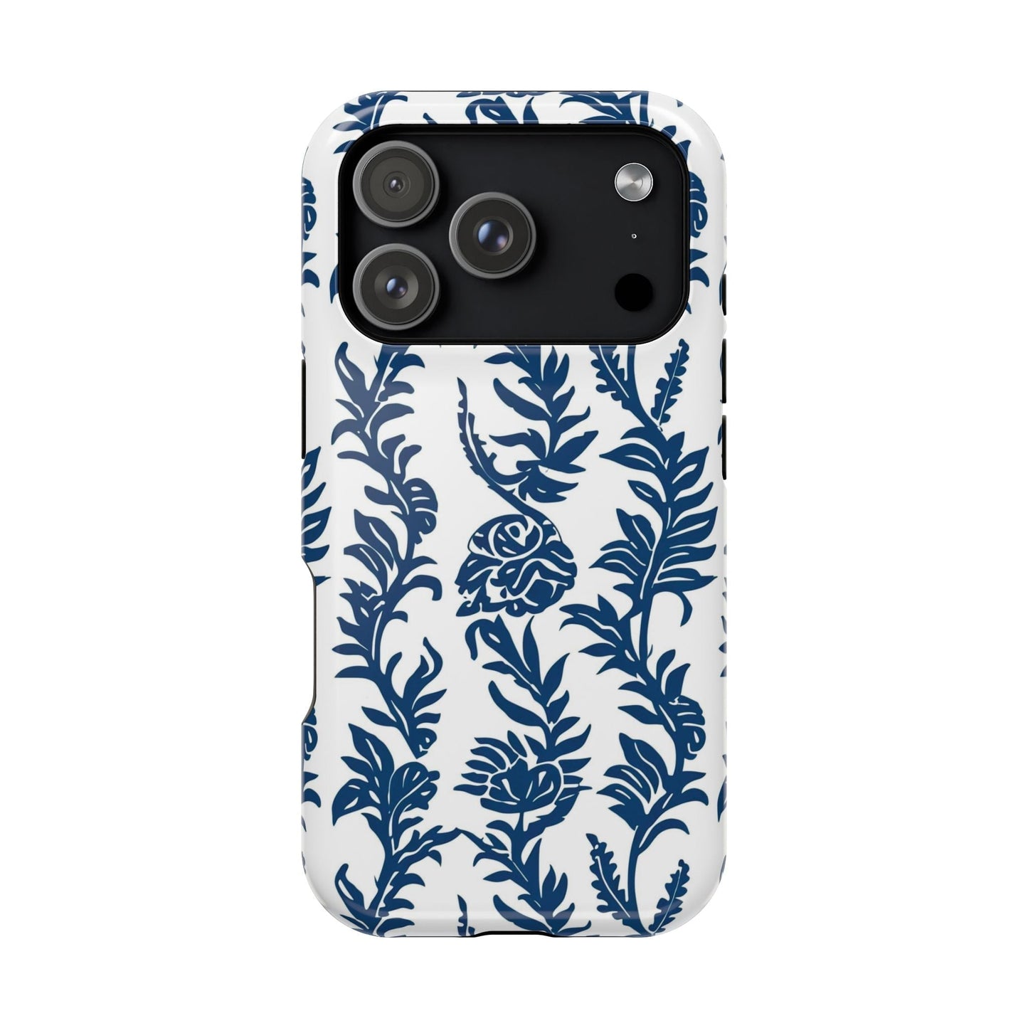Phone Case — Blue Floral Vine Magnetic Impact - Resistant Case - DIGITAL X