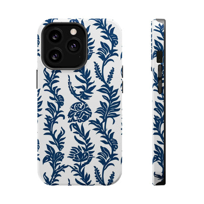 Phone Case — Blue Floral Vine Magnetic Impact - Resistant Case - DIGITAL X