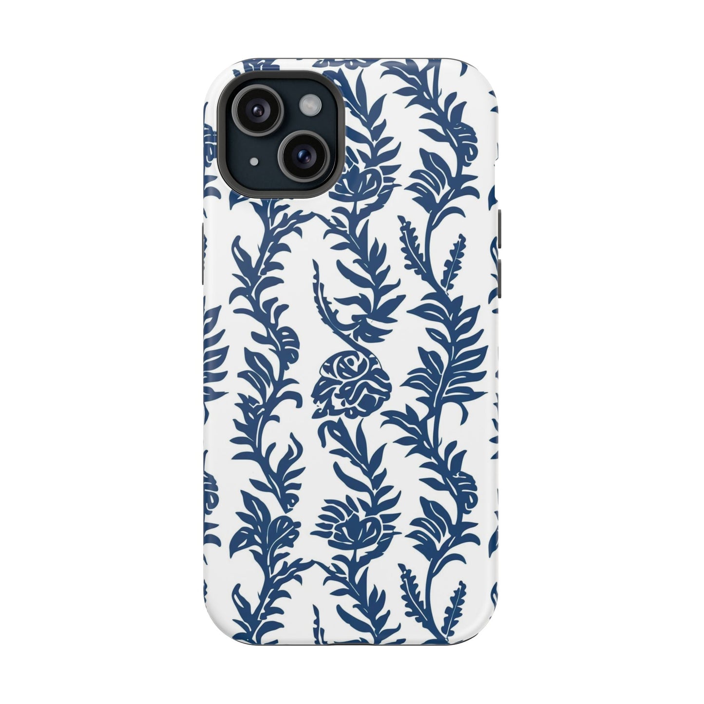Phone Case — Blue Floral Vine Magnetic Impact - Resistant Case - DIGITAL X