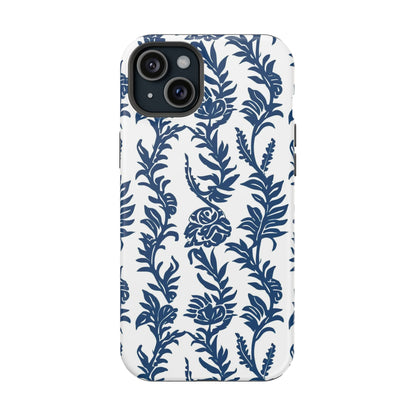 Phone Case — Blue Floral Vine Magnetic Impact - Resistant Case - DIGITAL X