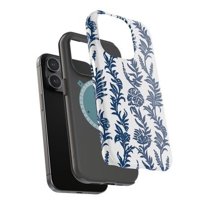 Phone Case — Blue Floral Vine Magnetic Impact - Resistant Case - DIGITAL X