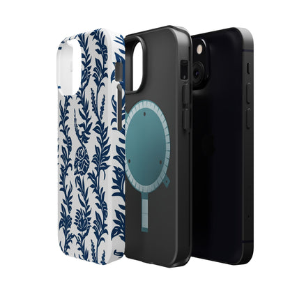 Phone Case — Blue Floral Vine Magnetic Impact - Resistant Case - DIGITAL X