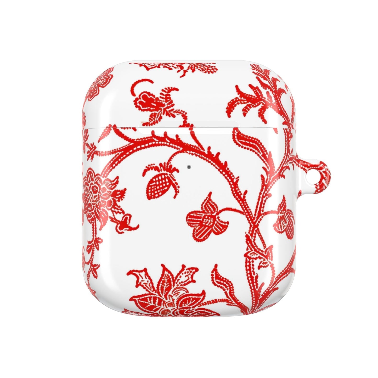 Red Chinoiserie Floral AirPod Case — Vintage - Inspired Protective Cover - DIGITAL X