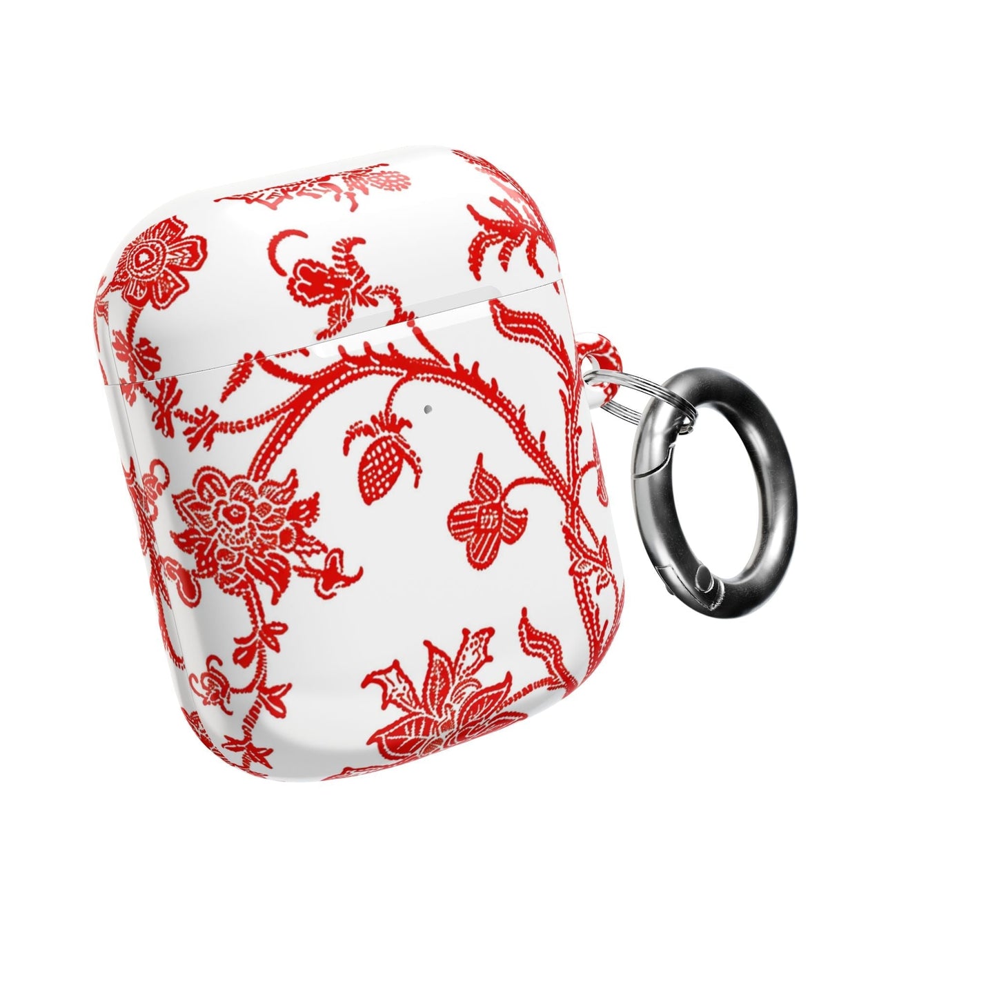 Red Chinoiserie Floral AirPod Case — Vintage - Inspired Protective Cover - DIGITAL X