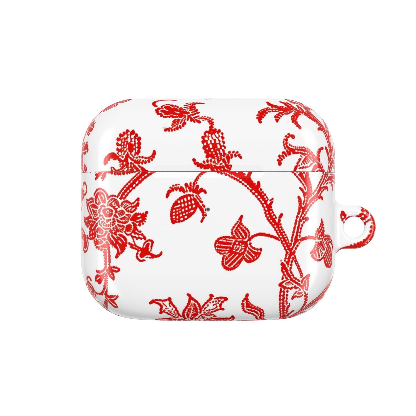 Red Chinoiserie Floral AirPod Case — Vintage - Inspired Protective Cover - DIGITAL X