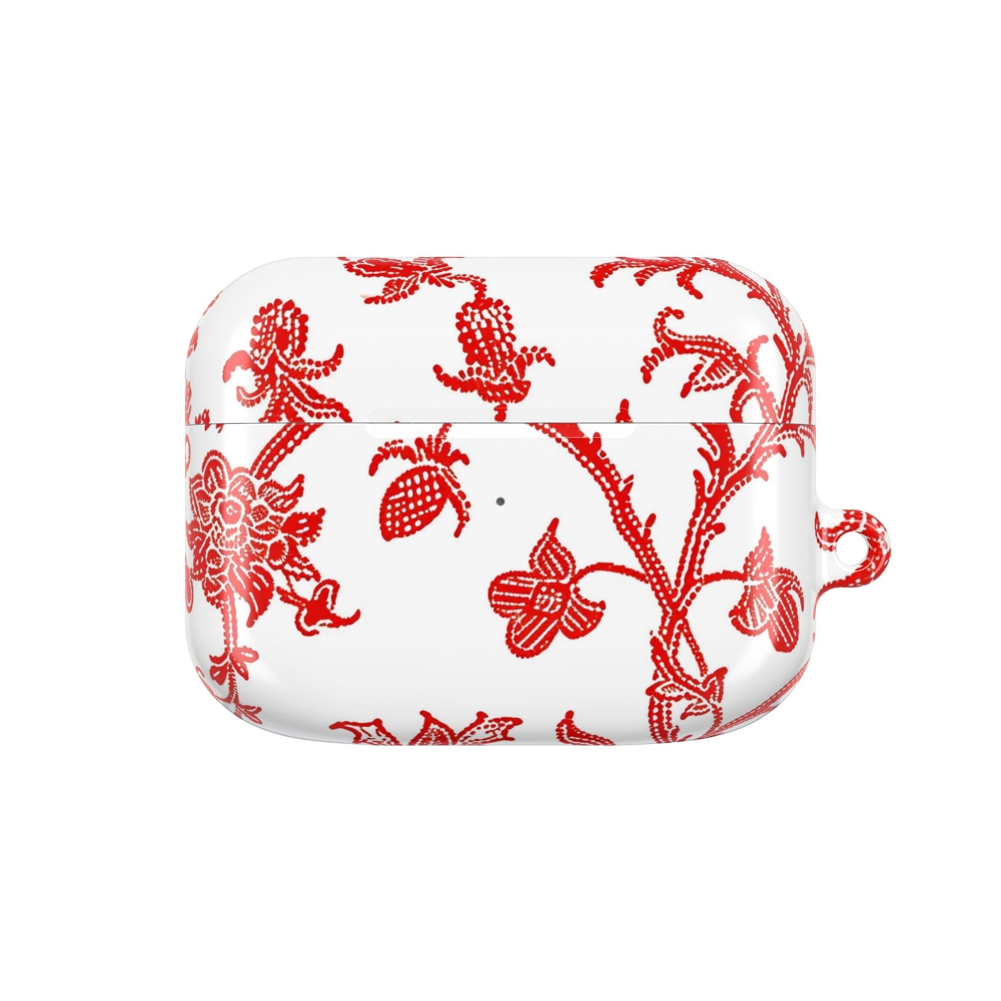 Red Chinoiserie Floral AirPod Case — Vintage - Inspired Protective Cover - DIGITAL X