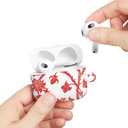 Red Chinoiserie Floral AirPod Case — Vintage - Inspired Protective Cover - DIGITAL X