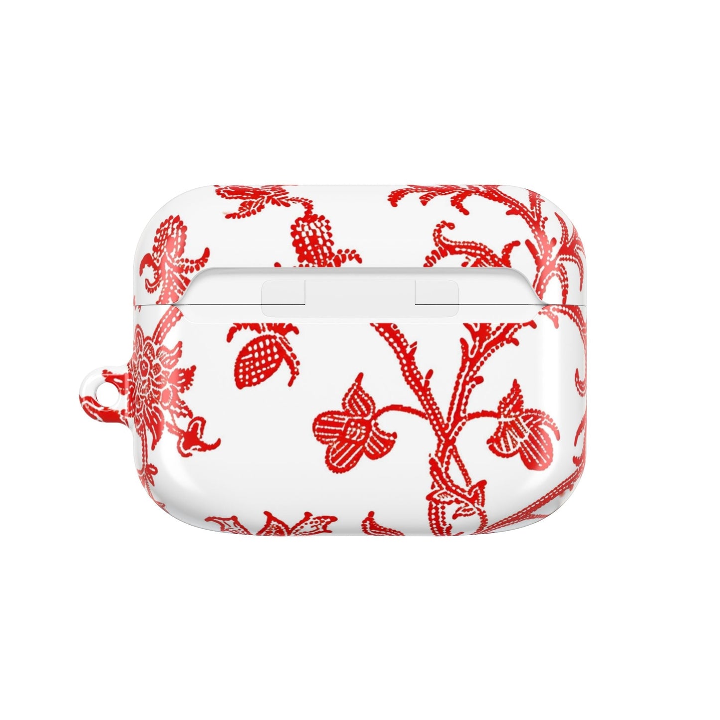 Red Chinoiserie Floral AirPod Case — Vintage - Inspired Protective Cover - DIGITAL X