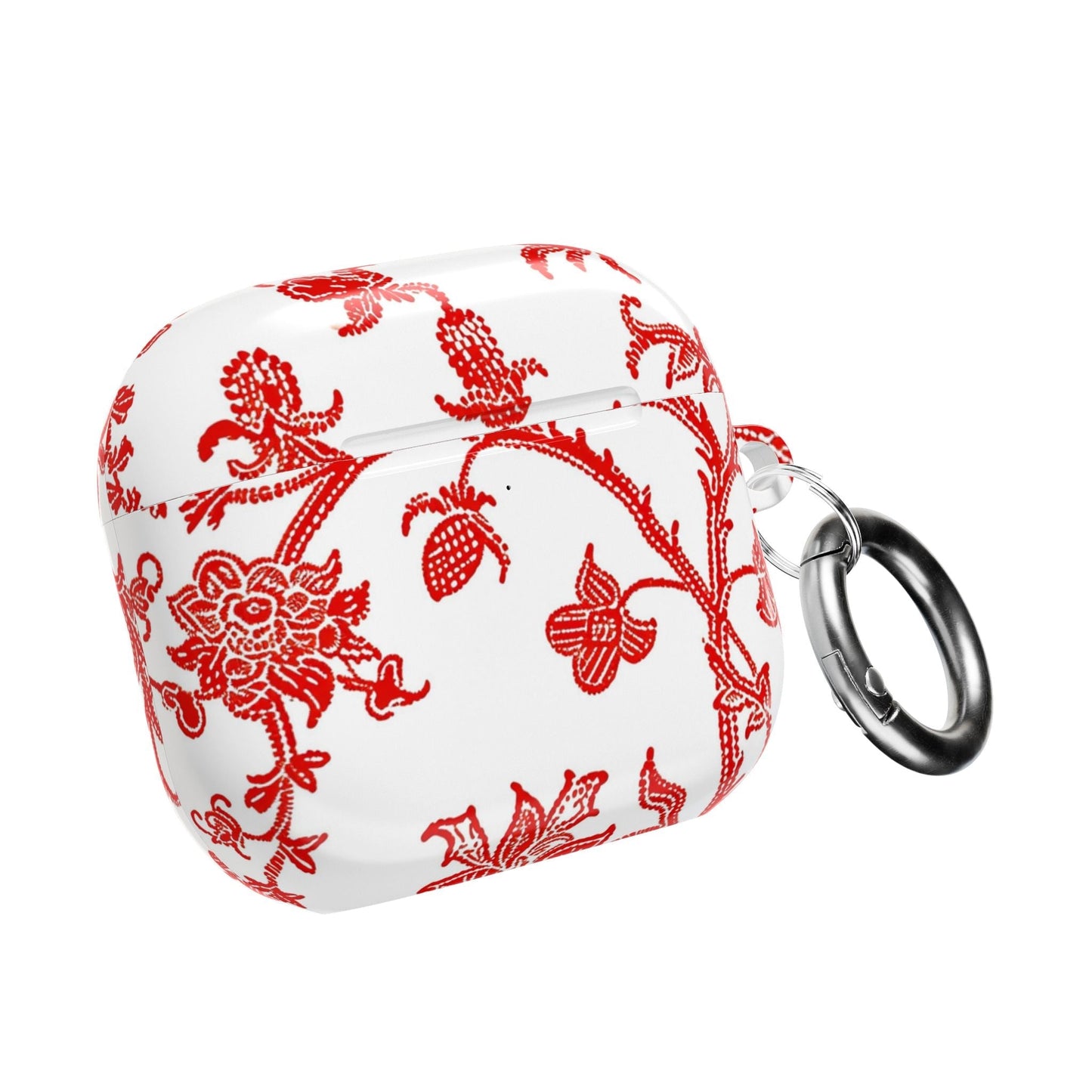 Red Chinoiserie Floral AirPod Case — Vintage - Inspired Protective Cover - DIGITAL X