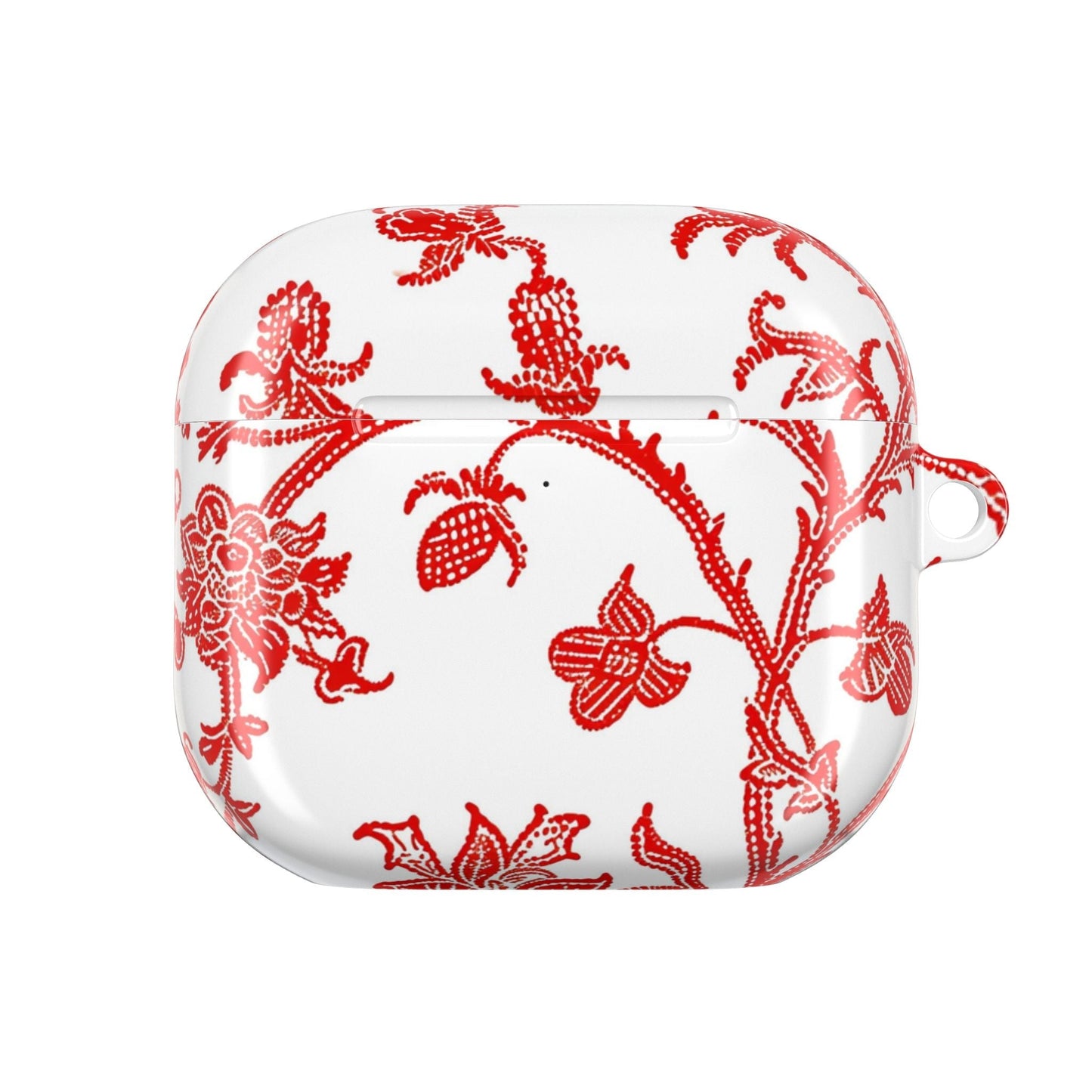 Red Chinoiserie Floral AirPod Case — Vintage - Inspired Protective Cover - DIGITAL X