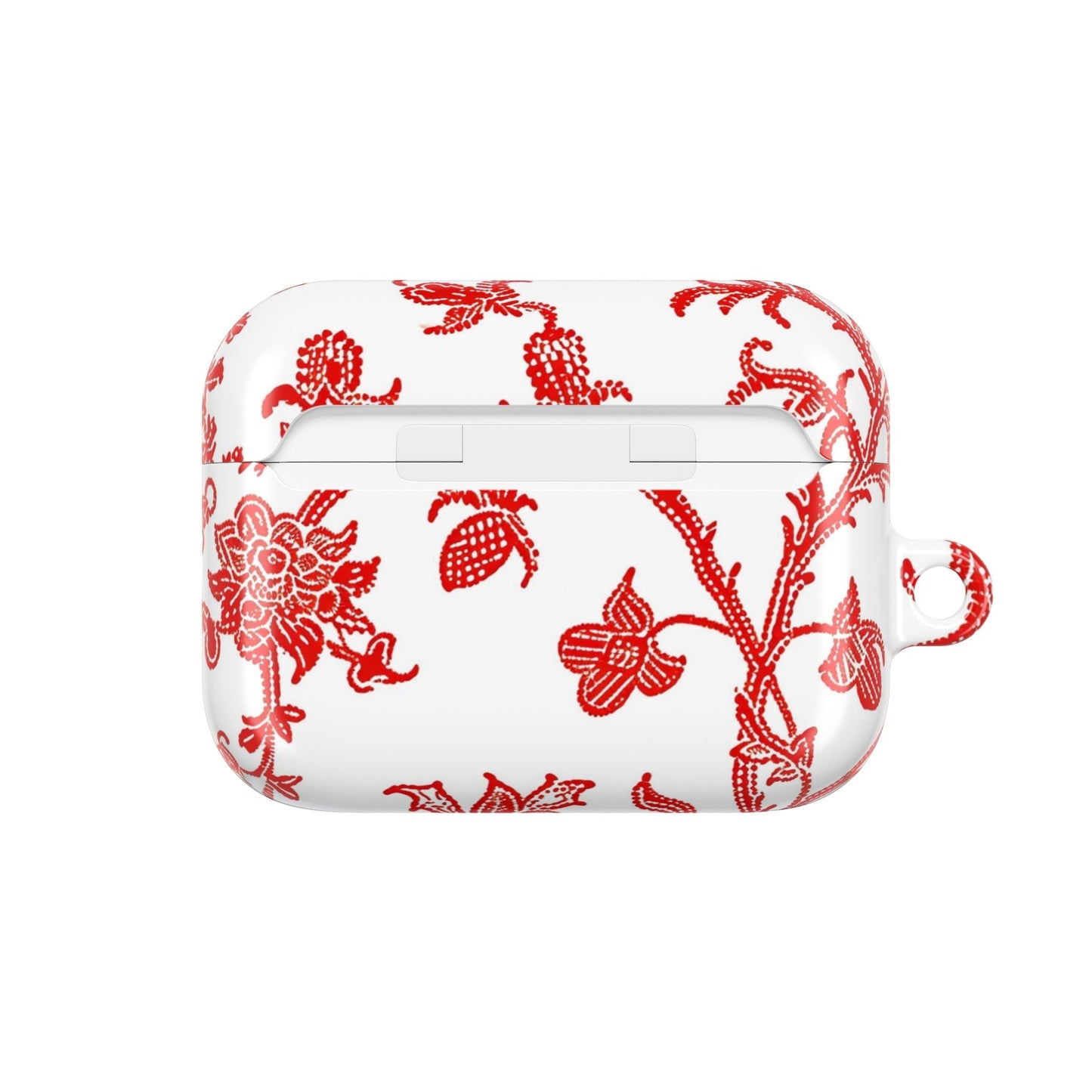 Red Chinoiserie Floral AirPod Case — Vintage - Inspired Protective Cover - DIGITAL X
