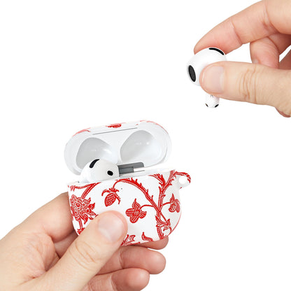 Red Chinoiserie Floral AirPod Case — Vintage - Inspired Protective Cover - DIGITAL X