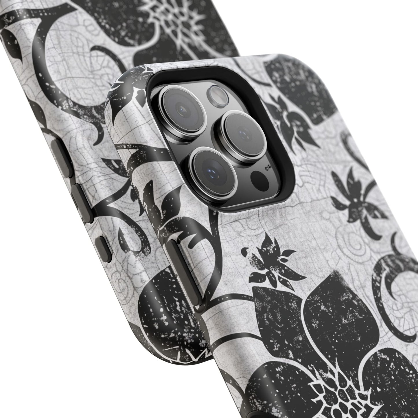 Vintage Black Floral Magnetic Impact - Resistant Phone Case - DIGITAL X