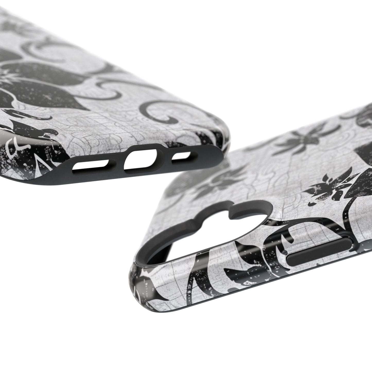 Vintage Black Floral Magnetic Impact - Resistant Phone Case - DIGITAL X