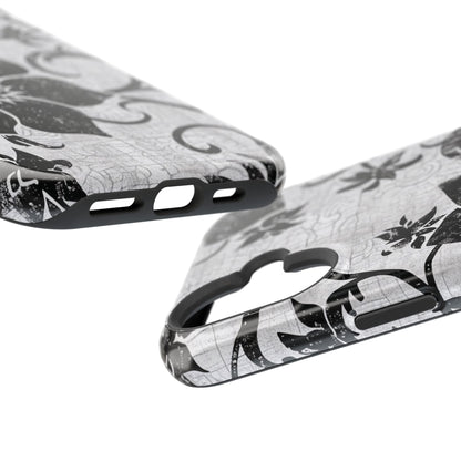 Vintage Black Floral Magnetic Impact - Resistant Phone Case - DIGITAL X