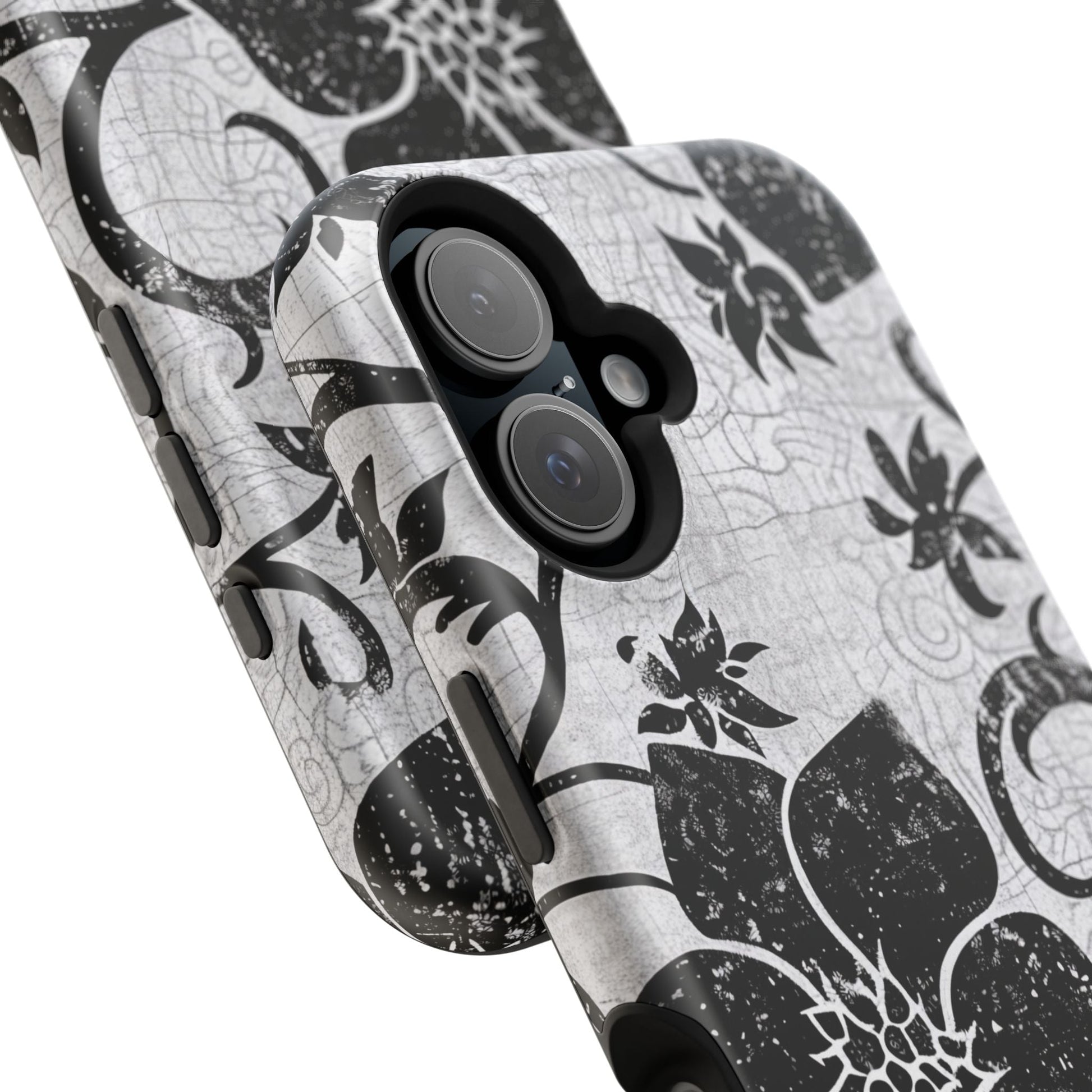 Vintage Black Floral Magnetic Impact - Resistant Phone Case - DIGITAL X