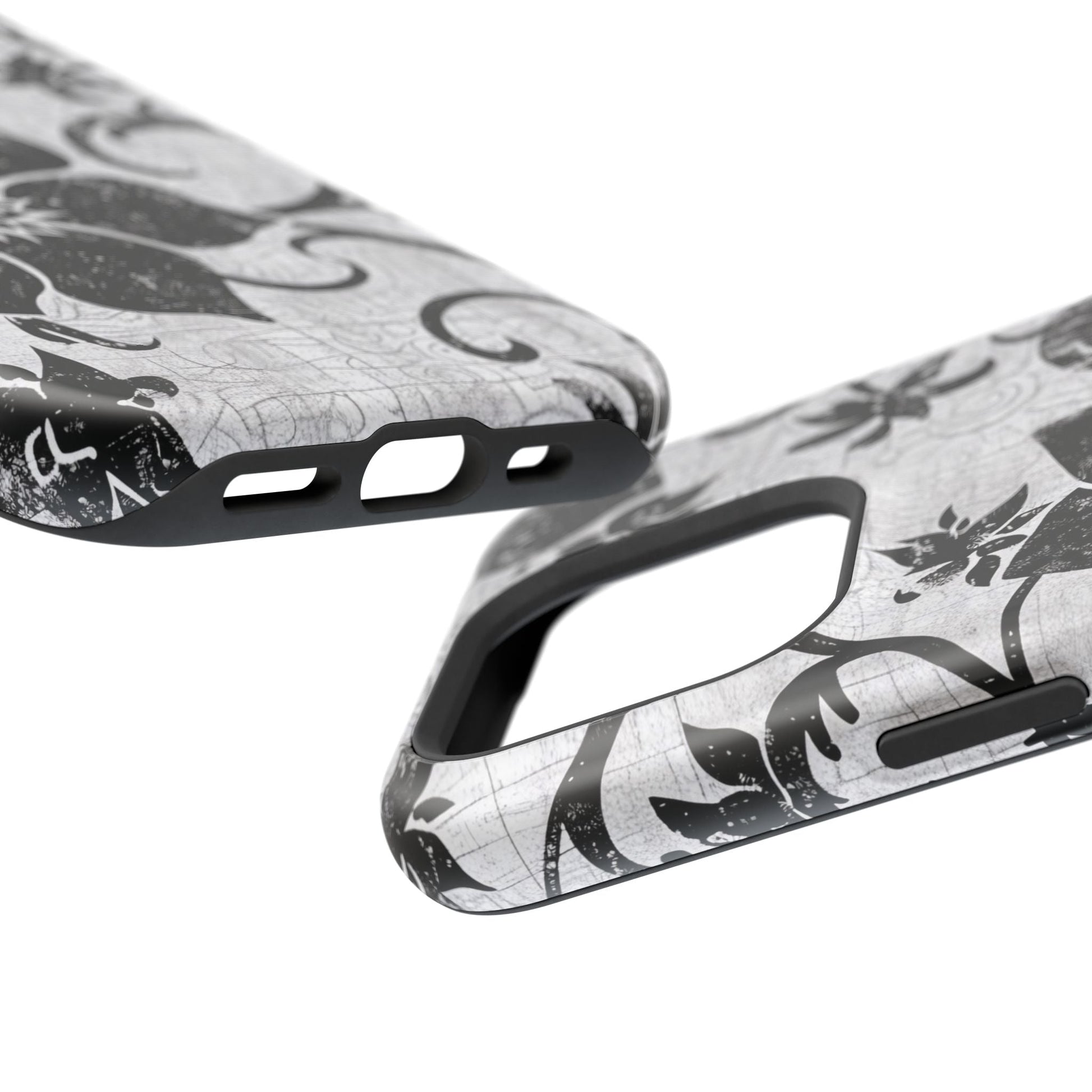 Vintage Black Floral Magnetic Impact - Resistant Phone Case - DIGITAL X