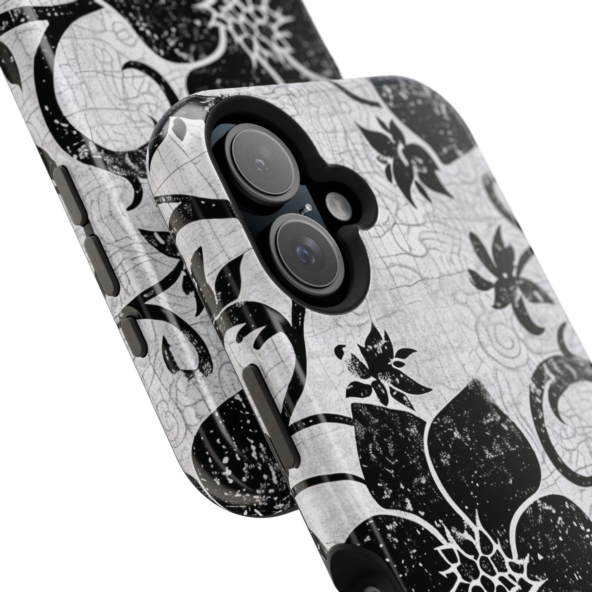Vintage Black Floral Magnetic Impact - Resistant Phone Case - DIGITAL X