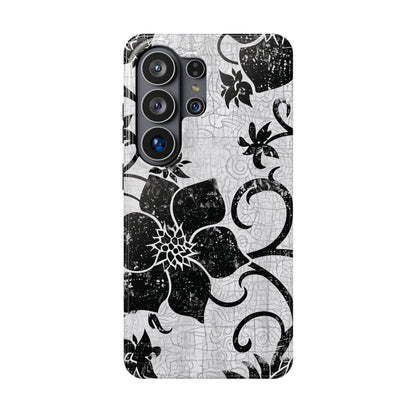 Vintage Black Floral Magnetic Impact - Resistant Phone Case - DIGITAL X