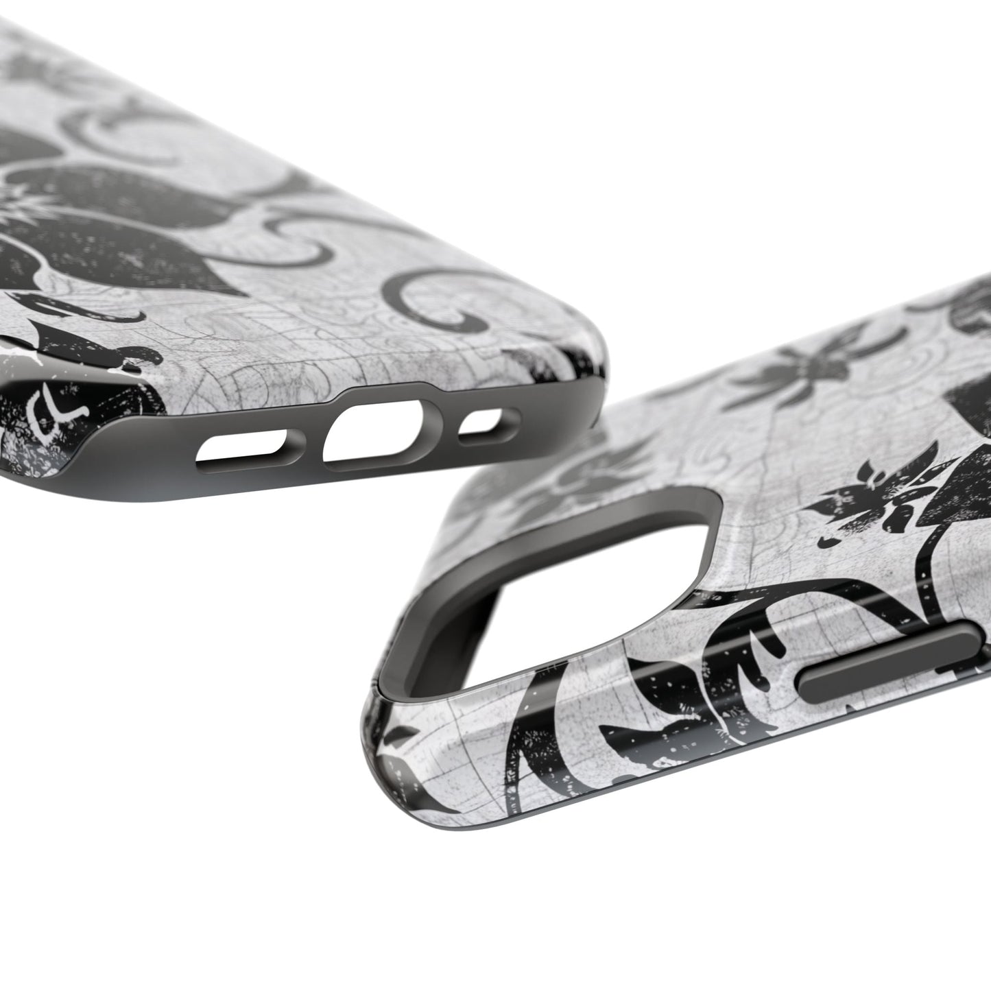 Vintage Black Floral Magnetic Impact - Resistant Phone Case - DIGITAL X
