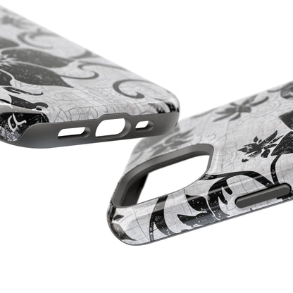 Vintage Black Floral Magnetic Impact - Resistant Phone Case - DIGITAL X
