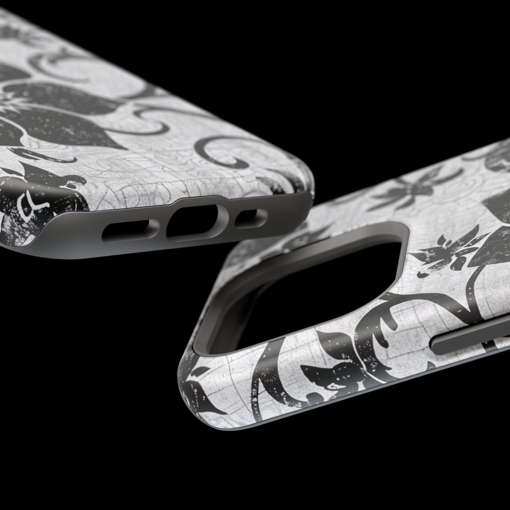 Vintage Black Floral Magnetic Impact - Resistant Phone Case - DIGITAL X
