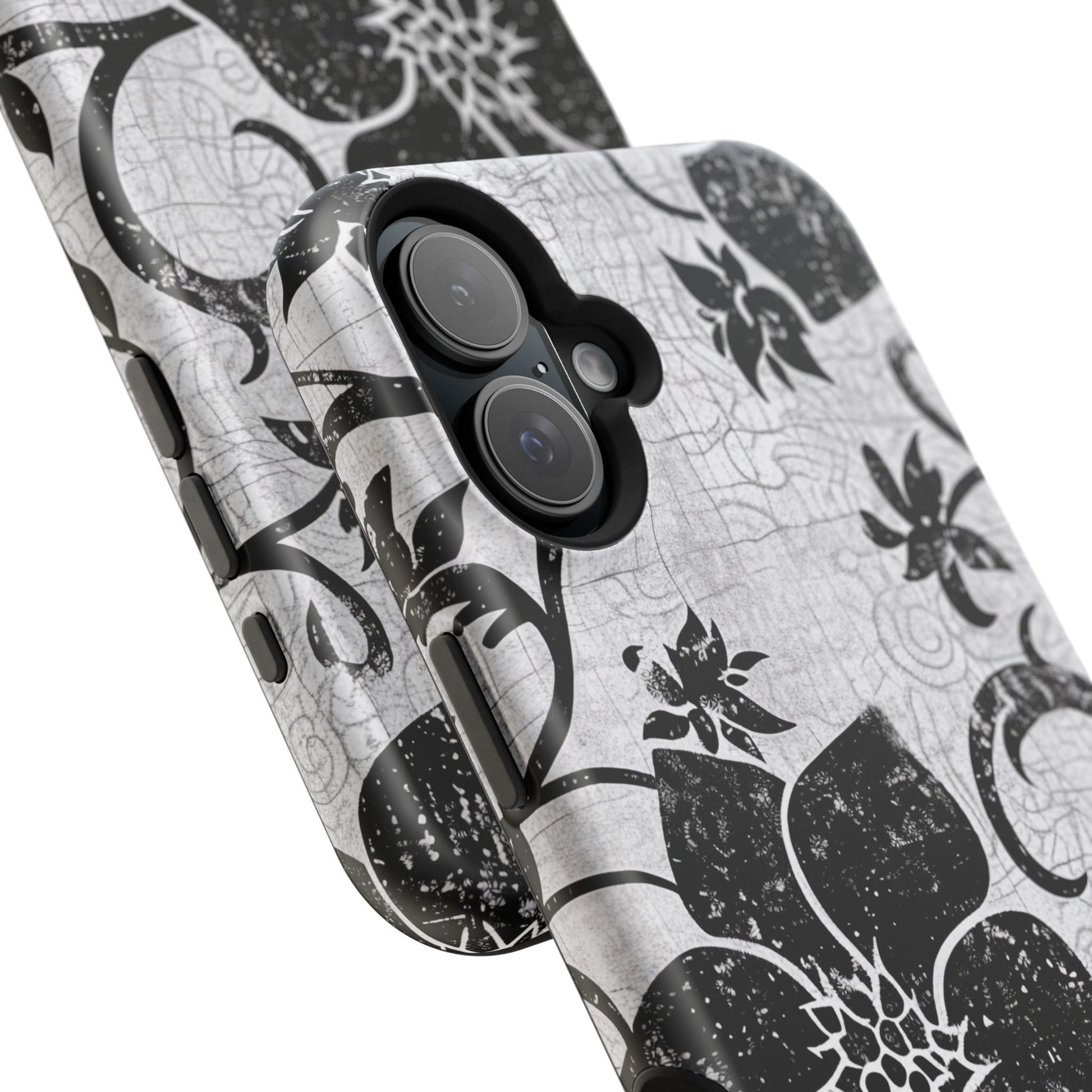 Vintage Black Floral Magnetic Impact - Resistant Phone Case - DIGITAL X